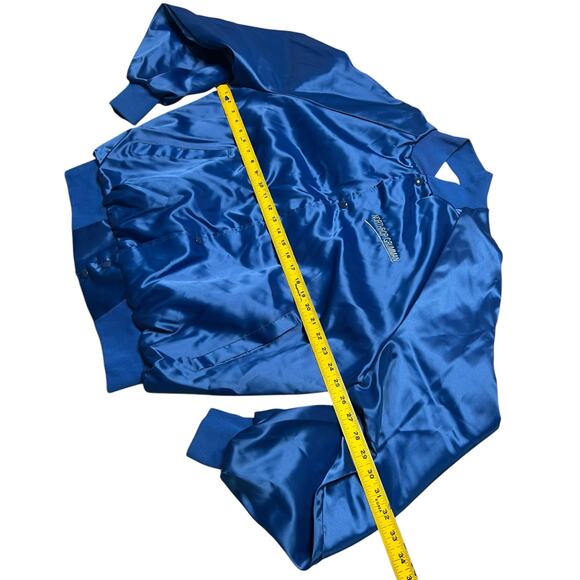 Vintage 80s F/A-18E/F Super Hornet Satin Blue Bomber Jacket - USA - size XL‎ - Picture 8 of 9